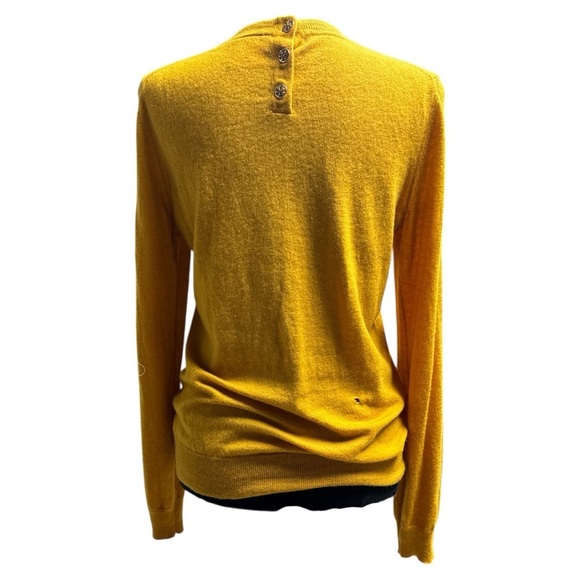 Tory Burch Mustard Yellow Cashmere Sweater Size Medium - Picture 3 of 11